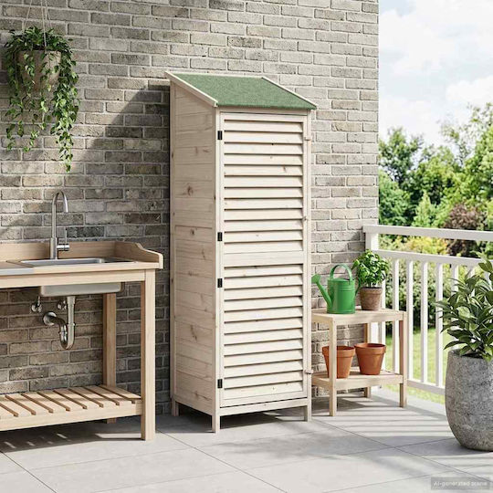 Wooden Garden Shed White 0.59x0.56x1.76m