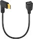 Cablu Usb-c La Mini Usb 5-pin Usb 3.1 Tip C La Mini Usb B Adaptor Unghi Drept Transfer Date Încărcare 480mbps Compatibil Gopro Cameră Gps Hdd Laptop Macbook 25 Cm Negru
