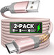 Jsaux Usb-A Zu Usb-C Kabel 2m Länge Schnelles Laden Bis Zu 3a E-Marker Chip Sicheres Laden Ideale Ladung Datenübertragung Breite Kompatibilität Rosa