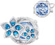 Silber Charm 925 Blaue Tropfen Blumen