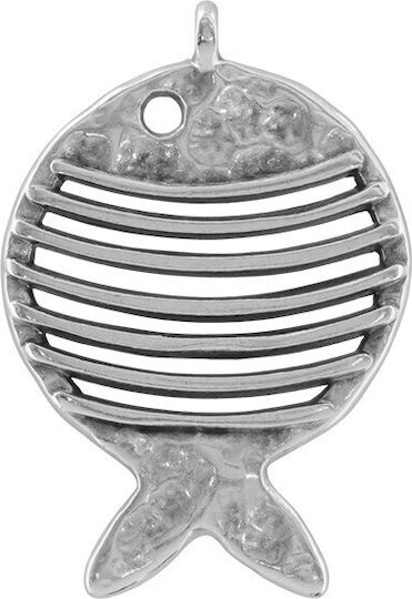 Metallisches Anhänger Fisch Silbern 26x38mm 1 Stück