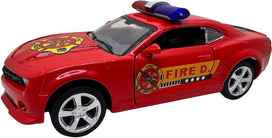 Chevrolet Camaro Pompier Model Sportiv 1:38 Metalic Lumini Sunete Uși Capotă Portbagaj Deschise
