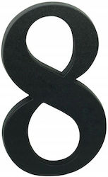 House Number 8 Black 19 Cm