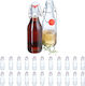 Set 24 Sticle din Sticlă cu Capac Tip Balansoar Relaxdays 250 Ml Transparent 20x6 Cm