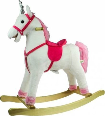 Lean Toys Rocking Toy Horse with Sounds White