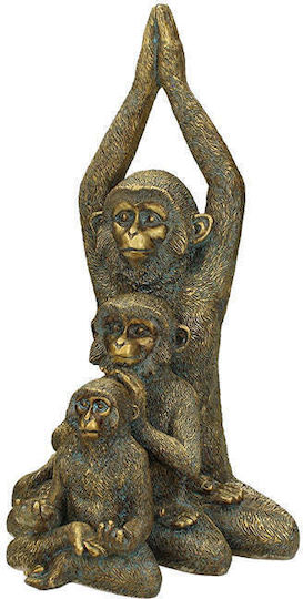 Ornament Affe Polyresin Gold 18x16,5x30cm