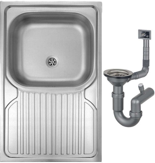 Deante Drop-In Küchenspüle Inox M80xB50cm Graues