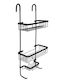 An der Wand montiertes Badezimmerregal Metallisch 63x14x28cm Schwarze