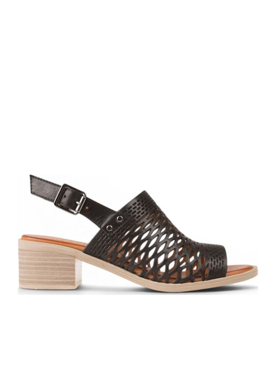 Damen Sandalen Aus Leder Anatomisch Schwarz