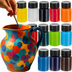 Set 12 Vopsele Speciale Pentru Artizanat Sticlă Ceramică Ideală Porțelan Cani Farfurii Culori Rezistente La Cuptor Tub Capacitate 20 Ml Pictură Detaliată Preciză Începători Avansați Cutie De Depozitare Multicolor