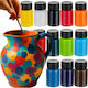 Set 12 Vopsele Speciale Pentru Artizanat Sticlă Ceramică Ideală Porțelan Cani Farfurii Culori Rezistente La Cuptor Tub Capacitate 20 Ml Pictură Detaliată Preciză Începători Avansați Cutie De Depozitare Multicolor
