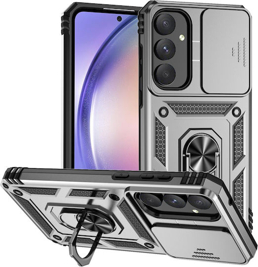 Forcell Samsung Galaxy A55 5g A35 5g Sliding Camshield Holder Θήκη Σκληρή Silver