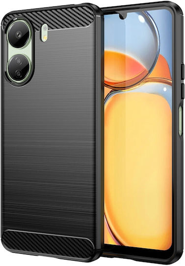 Forcell Xiaomi Poco C65 Xiaomi Redmi 13C 4G Carbon Fiber Silicone Case Black