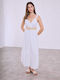 Celestino Embroidered Women's Dress Tassels White