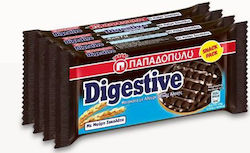 Μπισκότα Digestive με Επικάλυψη Μαύρης Σοκολάτας, Παπαδοπούλου (4x67g)