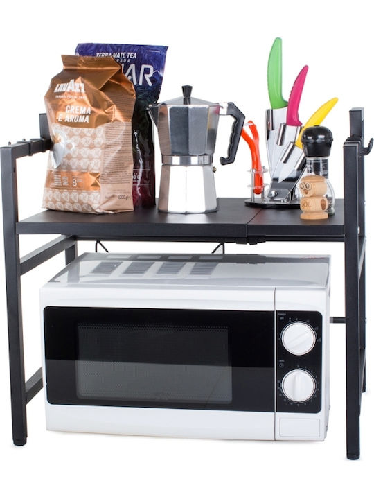 Inox Mikrowellenständer 68x51x36cm Schwarze