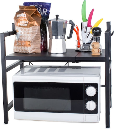 Inox Mikrowellenständer 68x51x36cm Schwarze