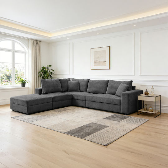 Navaro Corner Couch Anthracite 281x256x85cm