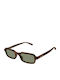 Ysl Unisex Sonnenbrillen mit Braun Horn umrandetem Rahmen und Grünem Glas