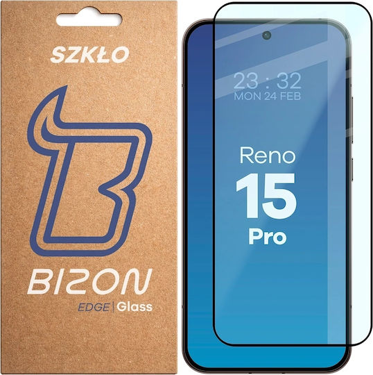 Bizon Glass Edge 2 Tempered Glass Screen Protector Compatible Oppo Reno 15 Pro Black
