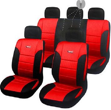 Set Of 6 Red Leather Car Seat Covers
