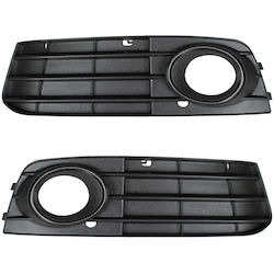 Audi A4 07-11 Halogens Grille Grille In Bumper 3 Beams Black Frame Left + Right 2 Pcs Set