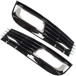 Grilă Halogen Pentru Bara Audi A8 D3 FL 08-10 Negru + Crom Stânga + Dreapta Set 2 Bucăți