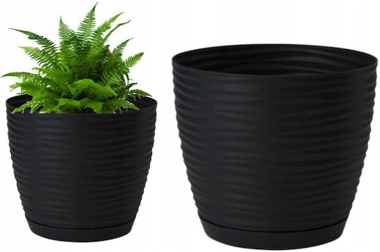 Form Plastic Γλάστρα Πλαστική Black με Πιάτο 147x136εκ.