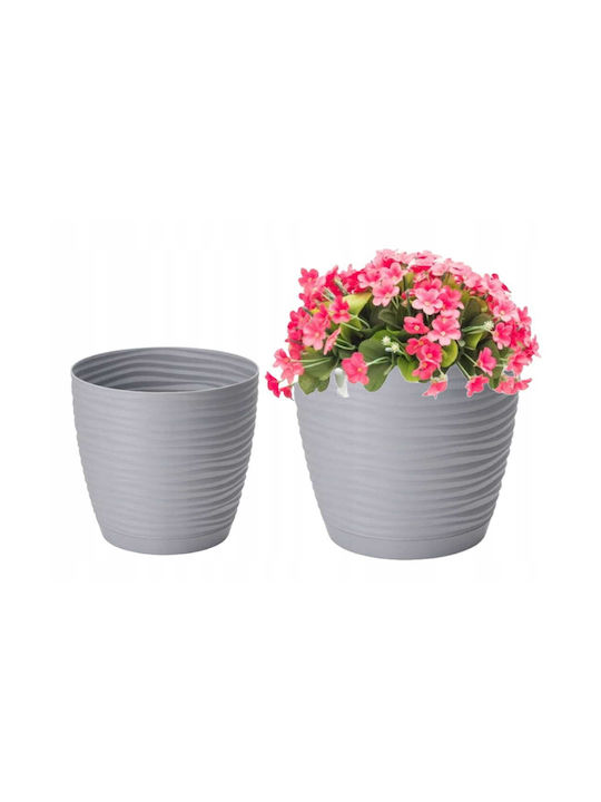 Form Plastic Plastic Gray Flower Pot with Saucer 147x136cm