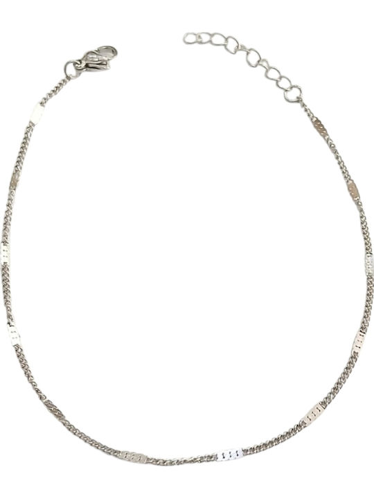 Kalliopi Silver Αλυσίδα Ποδιού από Ατσάλι 20cm