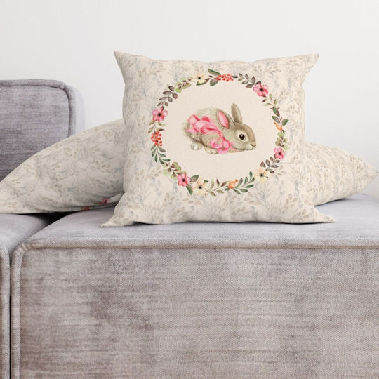 Decorative Pillowcase 45x45 Cm 100% Cotton Cena Floral Wreath