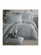 Clasy Home Подредба Пликове За Завивки 100% Памук 200x220см Двойна с 2 Калъфки За Възглавници и 1 Чаршаф Сив