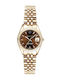 Mini Bijou Damenuhren 24mm Batterie mit Gold Metall-Armband