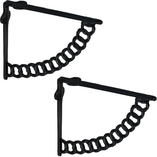 Relaxdays Raft De Colț Din Metalic În Culoare Neagră 175x210mm 2 Bucăți 10051153_46