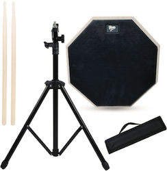 V-tone Pds1 Bk Black Practice Drum Pad Stand Drumsticks Cover Set 12" V-tone Pds1 Bk Black Practice Drum Pad Stand Drumsticks Cover Set 12"