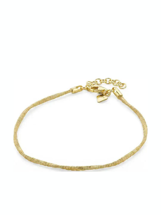Vogue Women's Silver Hand Chain Spiral Gold Plated