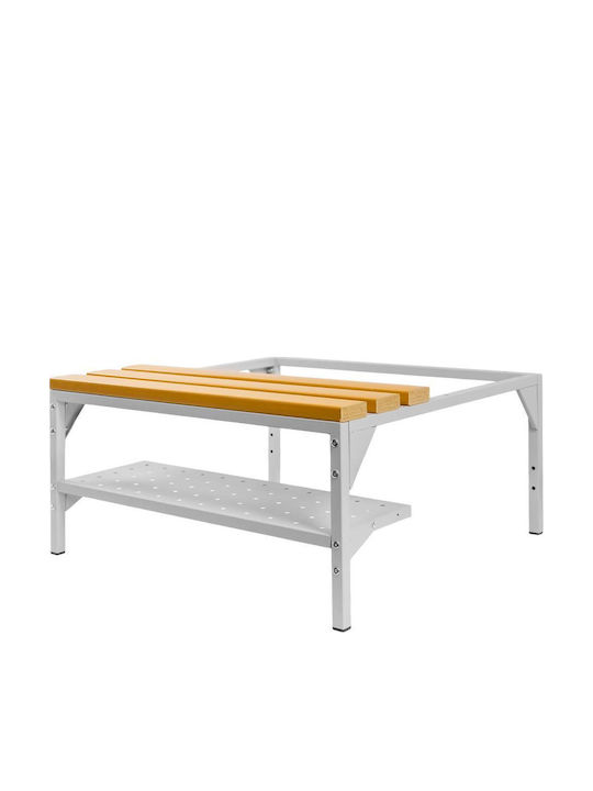 Bancă De Exterior Metalică Gri Cu Spațiu De Depozitare 80x80x43cm