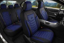 Universal Panda Florida Autositzbezüge Polyester Eco Leder Vorderes Hinten Schwarz Blau