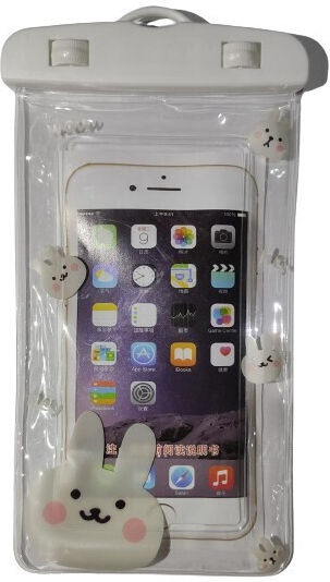 Flippy Kids Wasserdichtes Unterwasser Gehäuse Schneefest Universelle Handyhülle Dokumente Bunny Weiß