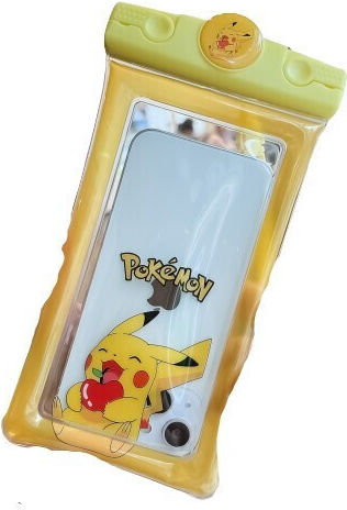 Flippy Mascot Waterproof Snowproof Underwater Case Universal Lanyard Phone Documents Pika Yellow