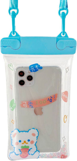 Fruity Waterproof Flippy Underwater Case Snowproof Universal Waterproof Lanyard Phone Documents Berry Bear Blue