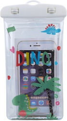 Flippy Glitter Kids Waterproof Underwater Case Snowproof Universal Lanyard Phone Documents Dino White Flippy Glitter Kids Waterproof Underwater Case Snowproof Universal Lanyard Phone Documents Dino White