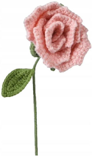 Knitted Flower Lovely Rose Fabric Decoration 40x6 Cm