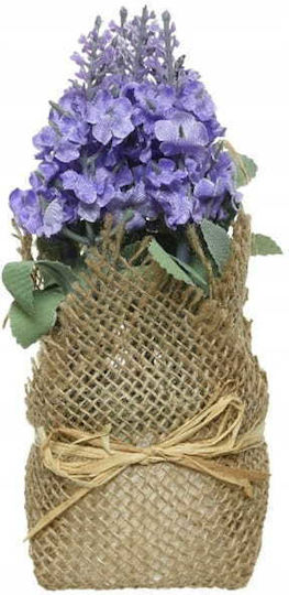Lavender In A Jute Casing 17x7cm Artificial Decorative Plant
