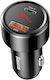 Baseus Car Charger 45W Fast Charging with Ports 1xUSB 1xType-C Black Colour