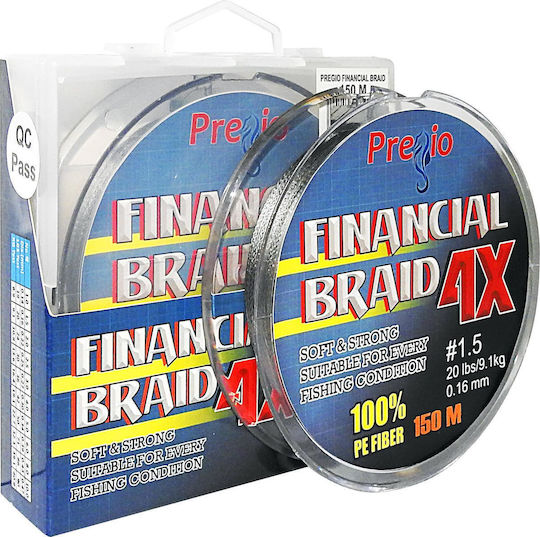 Νημα Pregio Financial 4x Γκρι 150m 0.16mm