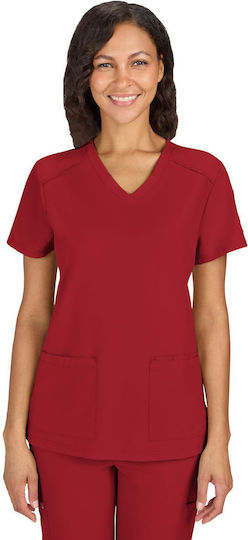 KOI USA Female Medical Blouse Red