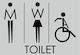 Σήμανση Αυτοκόλλητη Toilet Men-women-aμεα Ασημί-μαύρο 16x11εκ Πλαστικό