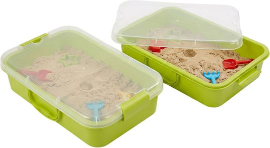 Relaxdays Plastic Storage Box with Lid Green 8x25x38cm 2 Pieces