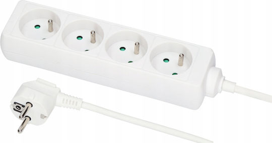 Extension Cord 4-socket Switch 10a 1.5m Omy 3x1 White Ps-470 T-105650
